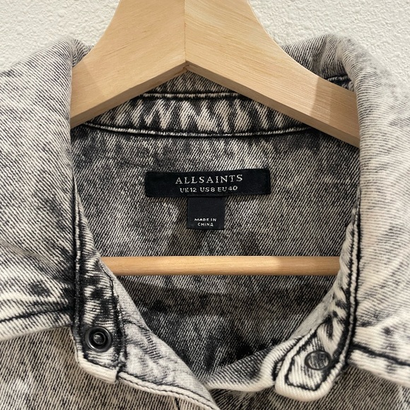 All Saints Jackie Denim Mini Dress Size 8 - Picture 7 of 12